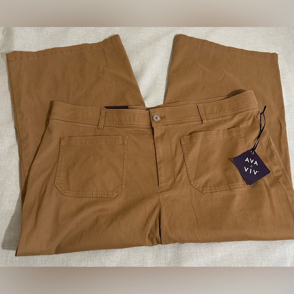 Ava & Viv Brown Wide Leg Capri Pants - Size 22new with tags - Picture 7 of 10